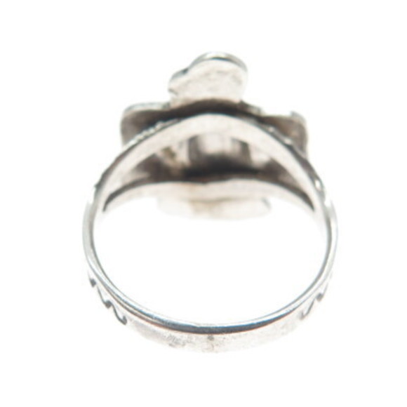 Old Pawn 925 Sterling Silver Vintage Southwestern Thunderbird Tribal Ring Size 5 - Picture 6 of 8